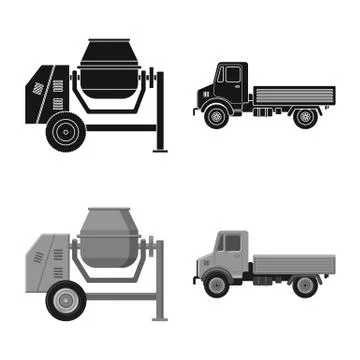 Isolated object of build and construction symbol. Set of build and machinery Stock Illustration