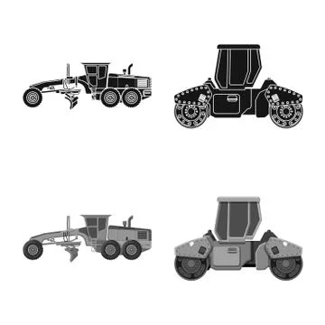 Isolated object of build and construction symbol. Set of build and machinery Illustrazione stock