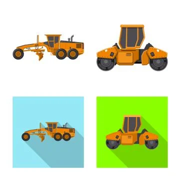 Isolated object of build and construction sign. Set of build and machinery 스톡 일러스트