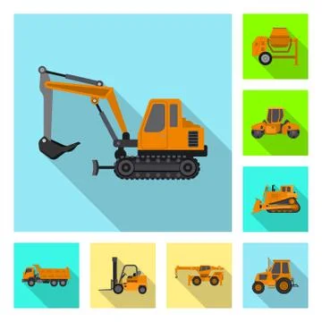 Isolated object of build and construction symbol. Set of build and machinery Stock Illustration