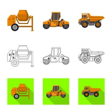 Isolated object of build and construction icon. Collection of build and Illustrazione stock