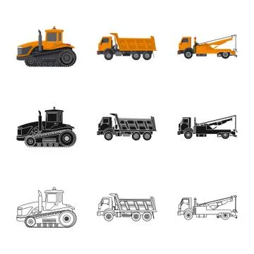Isolated object of build and construction symbol. Collection of build and Stock Illustration