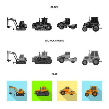 Isolated object of build and construction icon. Set of build and machinery stock Stock Illustration