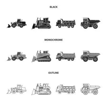 Isolated object of build and construction symbol. Set of build and machinery 스톡 일러스트
