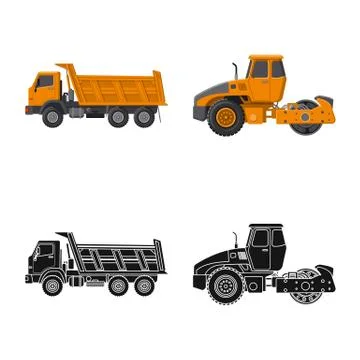 Isolated object of build and construction logo. Collection of build and Stock Illustration