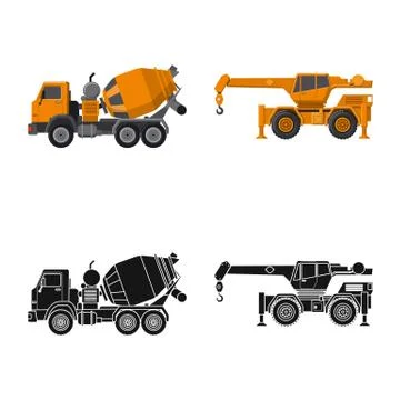 Isolated object of build and construction symbol. Set of build and machinery 스톡 일러스트