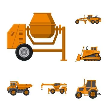 Isolated object of build and construction sign. Collection of build and Stock Illustration