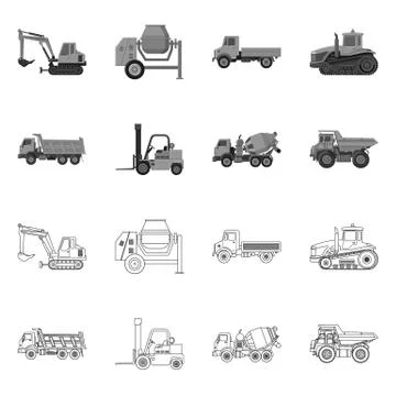Isolated object of build and construction icon. Collection of build and Illustrazione stock
