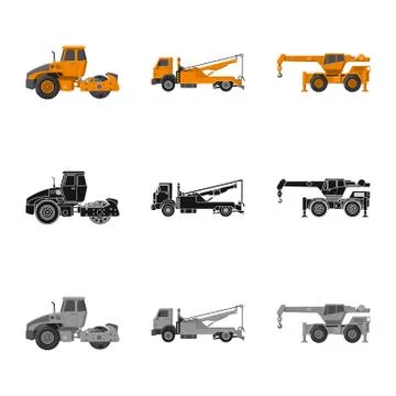 Isolated object of build and construction icon. Set of build and machinery stock Illustrazione stock