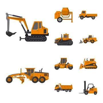 Isolated object of build and construction icon. Collection of build and Stock Illustration