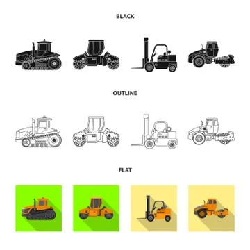 Isolated object of build and construction symbol. Set of build and machinery Illustrazione stock