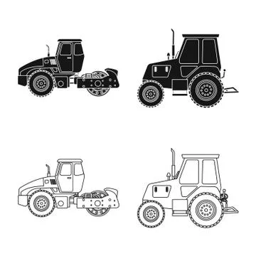 Isolated object of build and construction sign. Set of build and machinery Stock Illustration