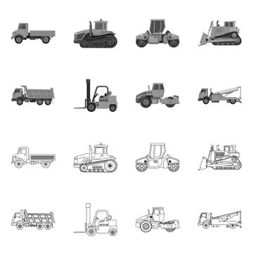 Isolated object of build and construction sign. Collection of build and 스톡 일러스트