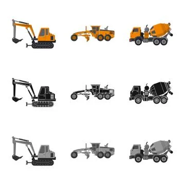 Isolated object of build and construction logo. Set of build and machinery Stock-Illustration