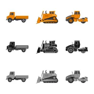 Isolated object of build and construction symbol. Set of build and machinery 스톡 일러스트