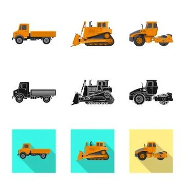 Isolated object of build and construction icon. Collection of build and 스톡 일러스트