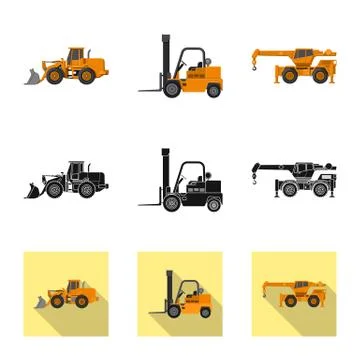 Isolated object of build and construction logo. Collection of build and Illustrazione stock