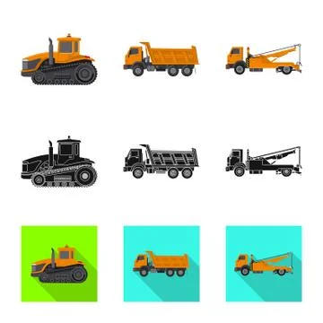 Isolated object of build and construction logo. Set of build and machinery stock Illustrazione stock