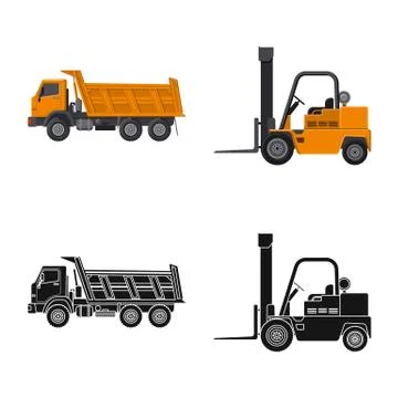 Isolated object of build and construction logo. Collection of build and Illustrazione stock