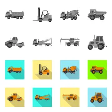 Isolated object of build and construction sign. Collection of build and Stockillustratie