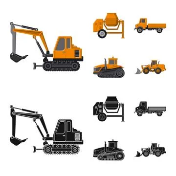 Isolated object of build and construction sign. Collection of build and Stock-Illustration