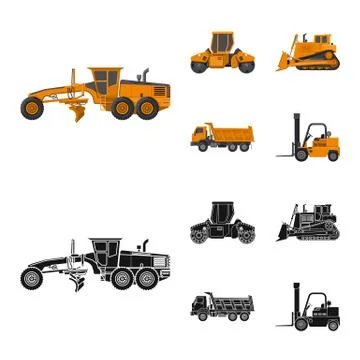 Isolated object of build and construction icon. Collection of build and 스톡 일러스트