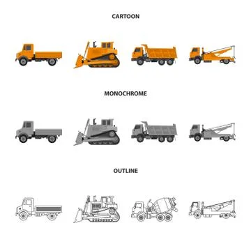 Isolated object of build and construction logo. Set of build and machinery stock Illustrazione stock