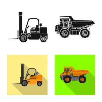 Isolated object of build and construction icon. Set of build and machinery stock 스톡 일러스트