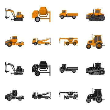 Isolated object of build and construction symbol. Set of build and machinery Stock-Illustration