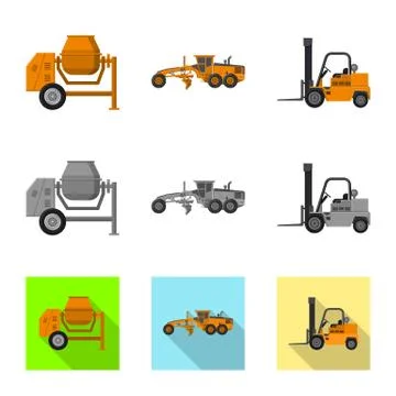 Isolated object of build and construction logo. Collection of build and Illustrazione stock