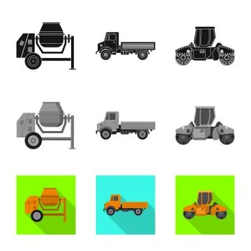 Isolated object of build and construction logo. Collection of build and Illustrazione stock