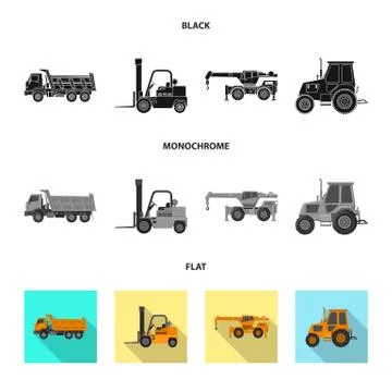 Isolated object of build and construction sign. Set of build and machinery stock 스톡 일러스트