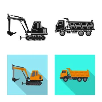 Isolated object of build and construction icon. Collection of build and 스톡 일러스트