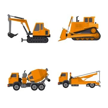 Isolated object of build and construction symbol. Set of build and machinery Illustrazione stock