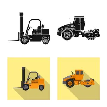 Isolated object of build and construction logo. Collection of build and Illustrazione stock