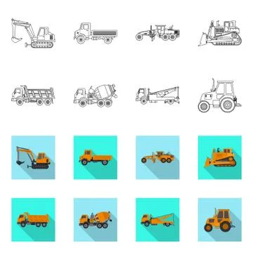 Isolated object of build and construction symbol. Collection of build and Stock Illustration
