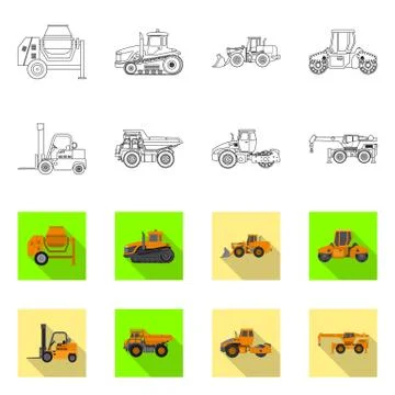 Isolated object of build and construction logo. Set of build and machinery 스톡 일러스트