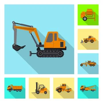 Isolated object of build and construction symbol. Set of build and machinery 스톡 일러스트
