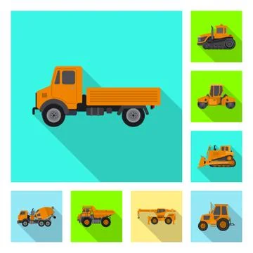 Isolated object of build and construction logo. Collection of build and Stock Illustration