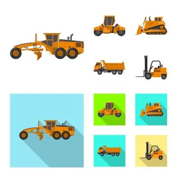 Isolated object of build and construction logo. Set of build and machinery 스톡 일러스트
