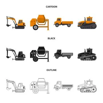 Isolated object of build and construction icon. Set of build and machinery 스톡 일러스트
