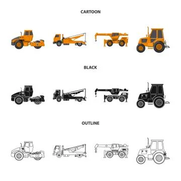 Isolated object of build and construction icon. Collection of build and 스톡 일러스트