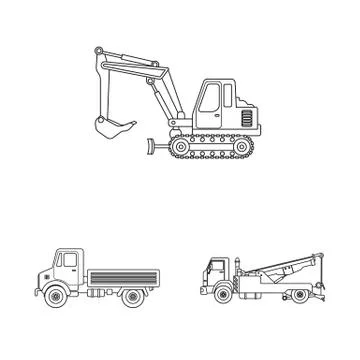 Isolated object of build and construction symbol. Collection of build and Stock Illustration