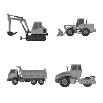 Isolated object of build and construction logo. Set of build and machinery stock Stock Illustration