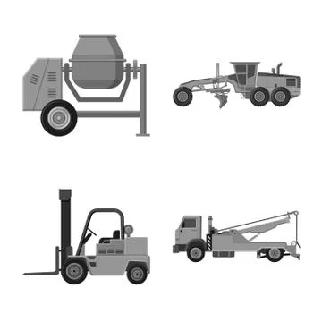 Isolated object of build and construction symbol. Set of build and machinery Illustrazione stock