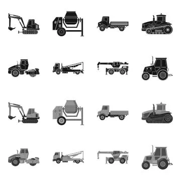 Isolated object of build and construction logo. Collection of build and 스톡 일러스트