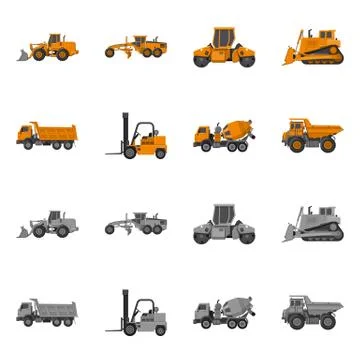 Isolated object of build and construction symbol. Set of build and machinery Stock Illustration