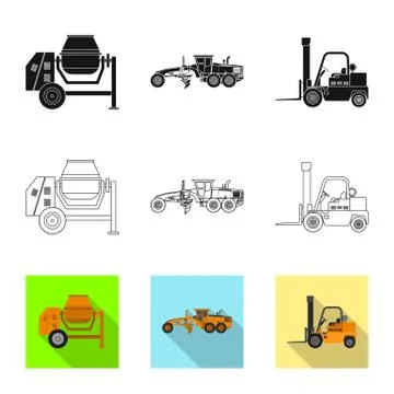 Isolated object of build and construction logo. Collection of build and 스톡 일러스트