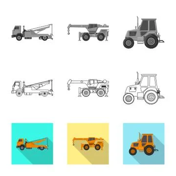 Isolated object of build and construction icon. Set of build and machinery 스톡 일러스트