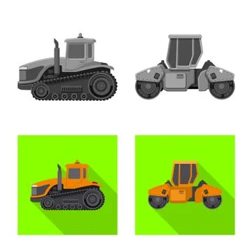 Isolated object of build and construction sign. Set of build and machinery Stock Illustration